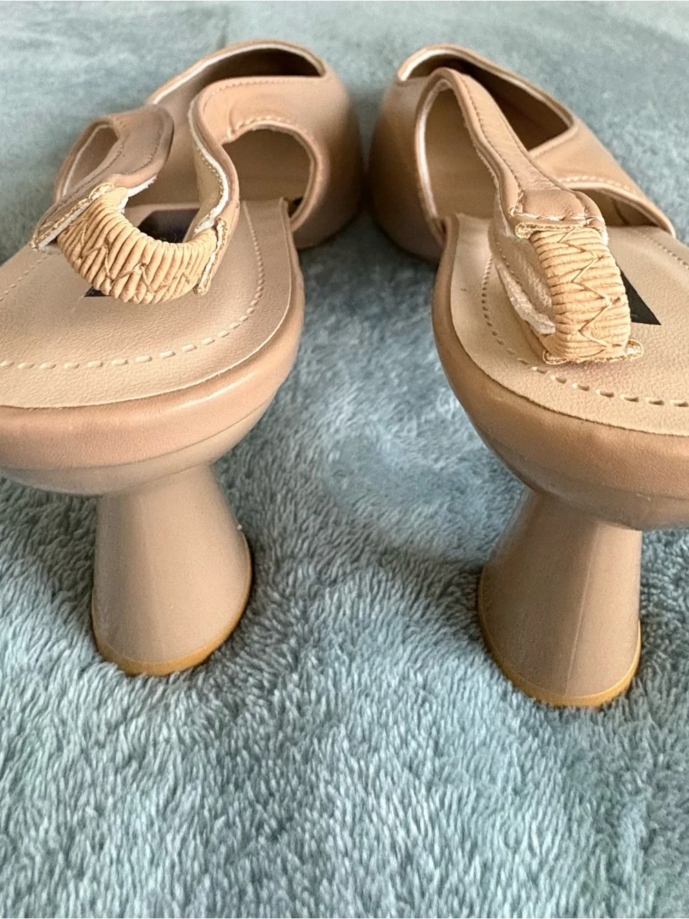 TCTBTA Nude Slingback Pointed Toe Kitten Heels Size 41